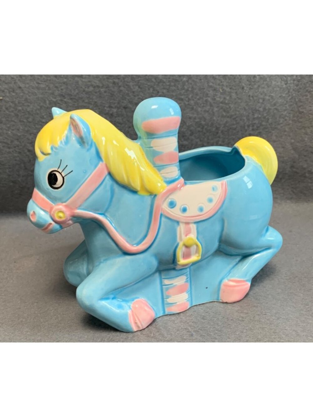 Inarco Japan CB-2041 Ceramic Carousel Horse Planter 1970s Vtg